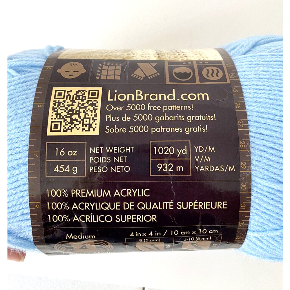 Lion Brand Yarn Pound of Love Worsted Pastel Blue 106 Skein 1020 yds 16oz - Picture 1 of 4